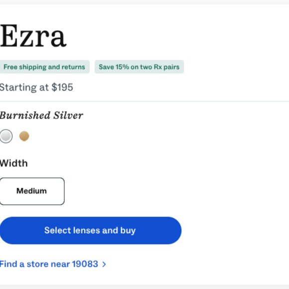 Warby Parker Ezra Silver Titanium Frames - Picture 6 of 8